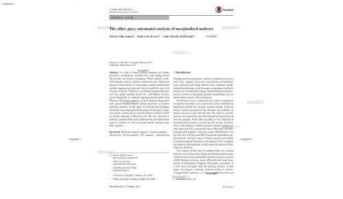 The other guys: automated analysis of marginalized malware